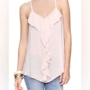 Julia Brand Camisole with lace back and flared front middle. Size L.